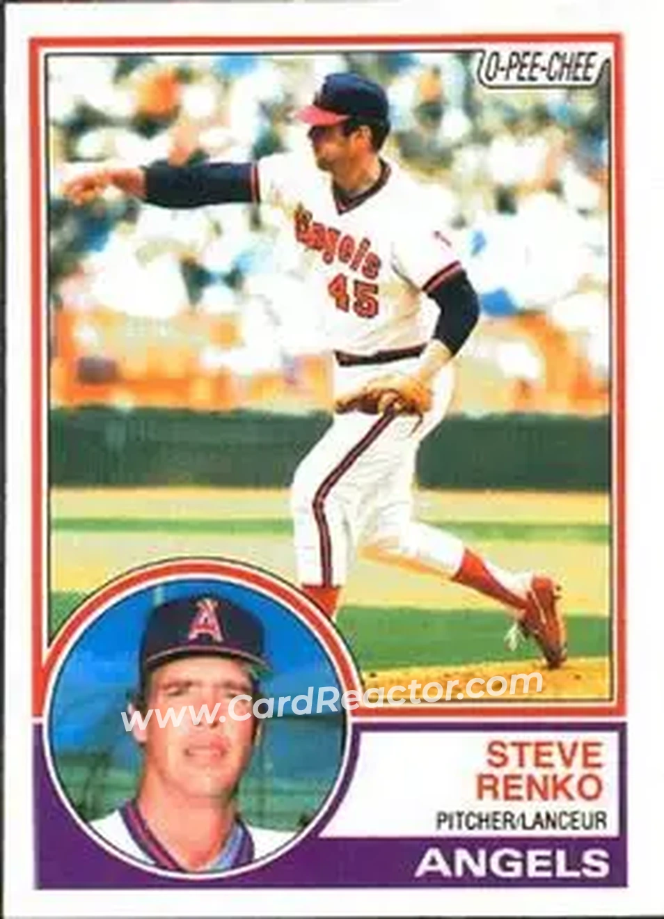 1983 O-Pee-Chee #236 - Steve Renko - California Angels - Front 1983 O-Pee-Chee #236 - Steve Renko - California Angels - Front