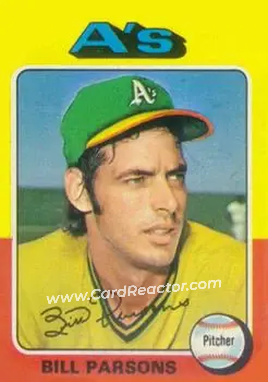 1975 Topps #613 - Bill Parsons - Oakland Athletics - Front 1975 Topps #613 - Bill Parsons - Oakland Athletics - Front
