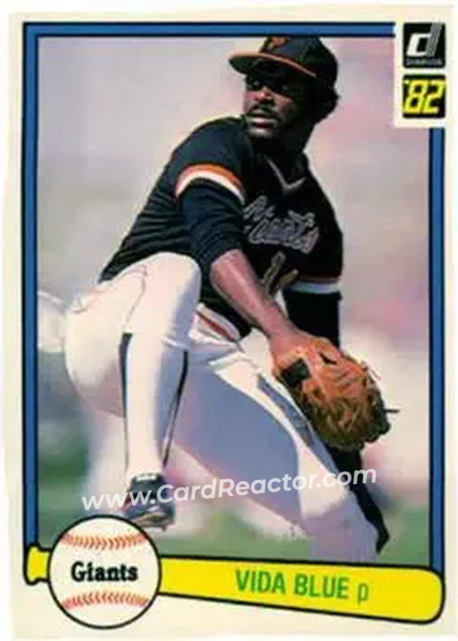 1982 Donruss #222 - Vida Blue - San Francisco Giants - Front