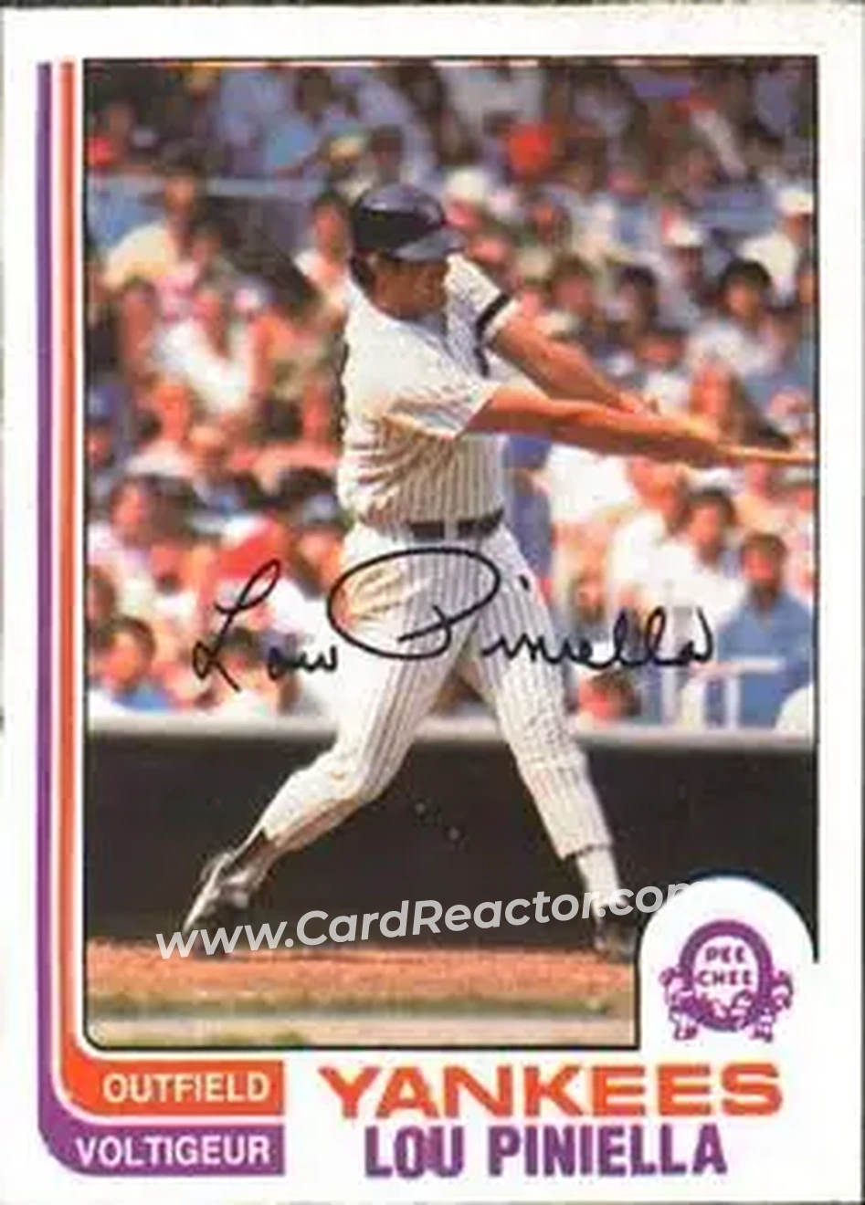 1982 O-Pee-Chee #236 - Lou Piniella - New York Yankees - Front 1982 O-Pee-Chee #236 - Lou Piniella - New York Yankees - Front