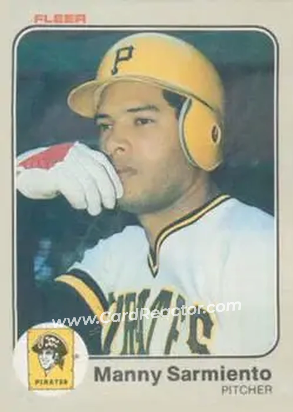 1983 Fleer #321 - Manny Sarmiento - Pittsburgh Pirates - Front 1983 Fleer #321 - Manny Sarmiento - Pittsburgh Pirates - Front