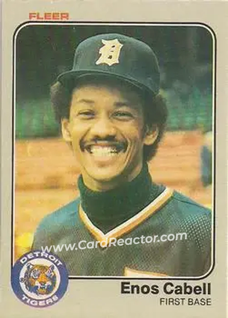 1983 Fleer #328 - Enos Cabell - Detroit Tigers - Front