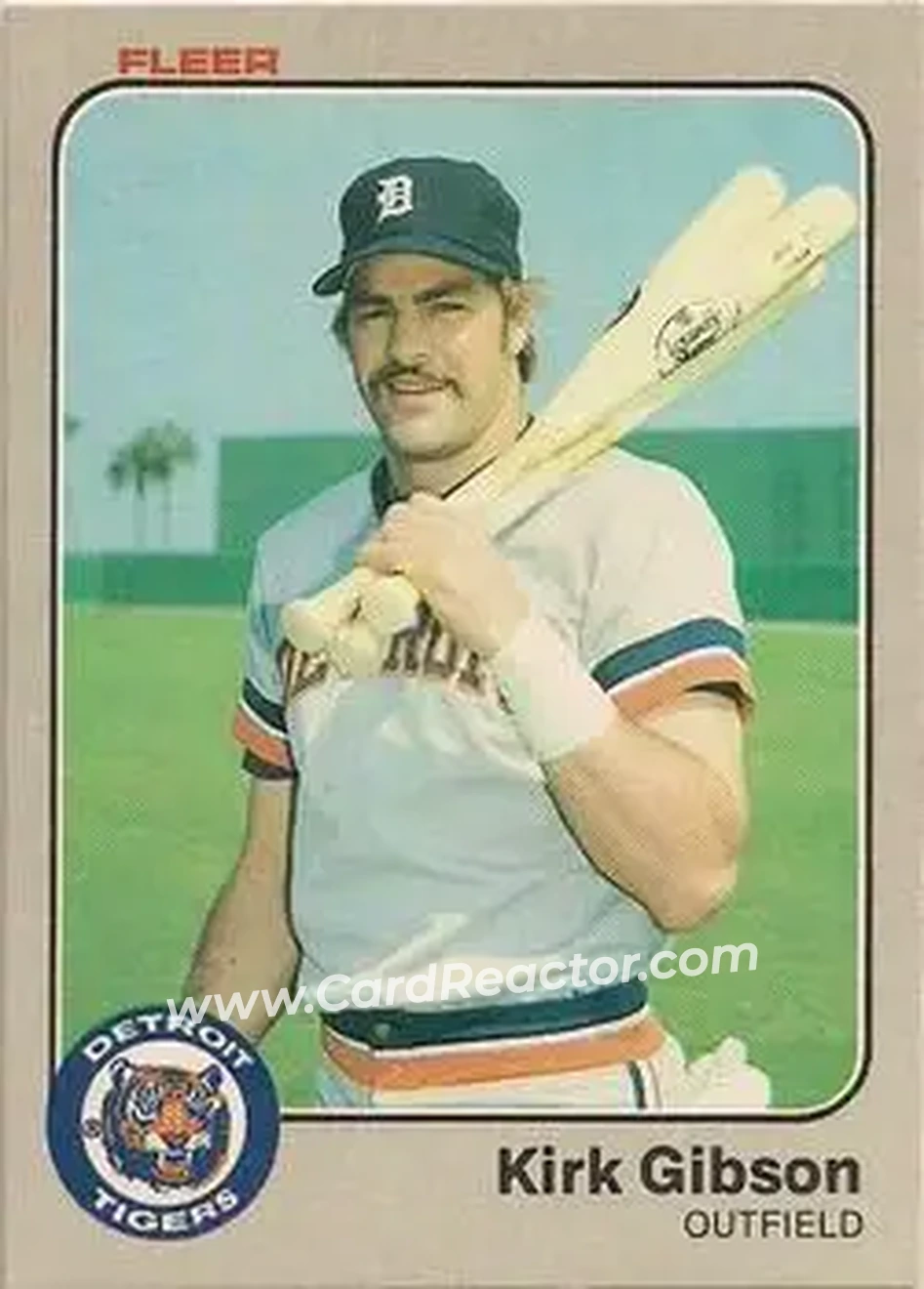 1983 Fleer #329 - Kirk Gibson - Detroit Tigers - Front 1983 Fleer #329 - Kirk Gibson - Detroit Tigers - Front