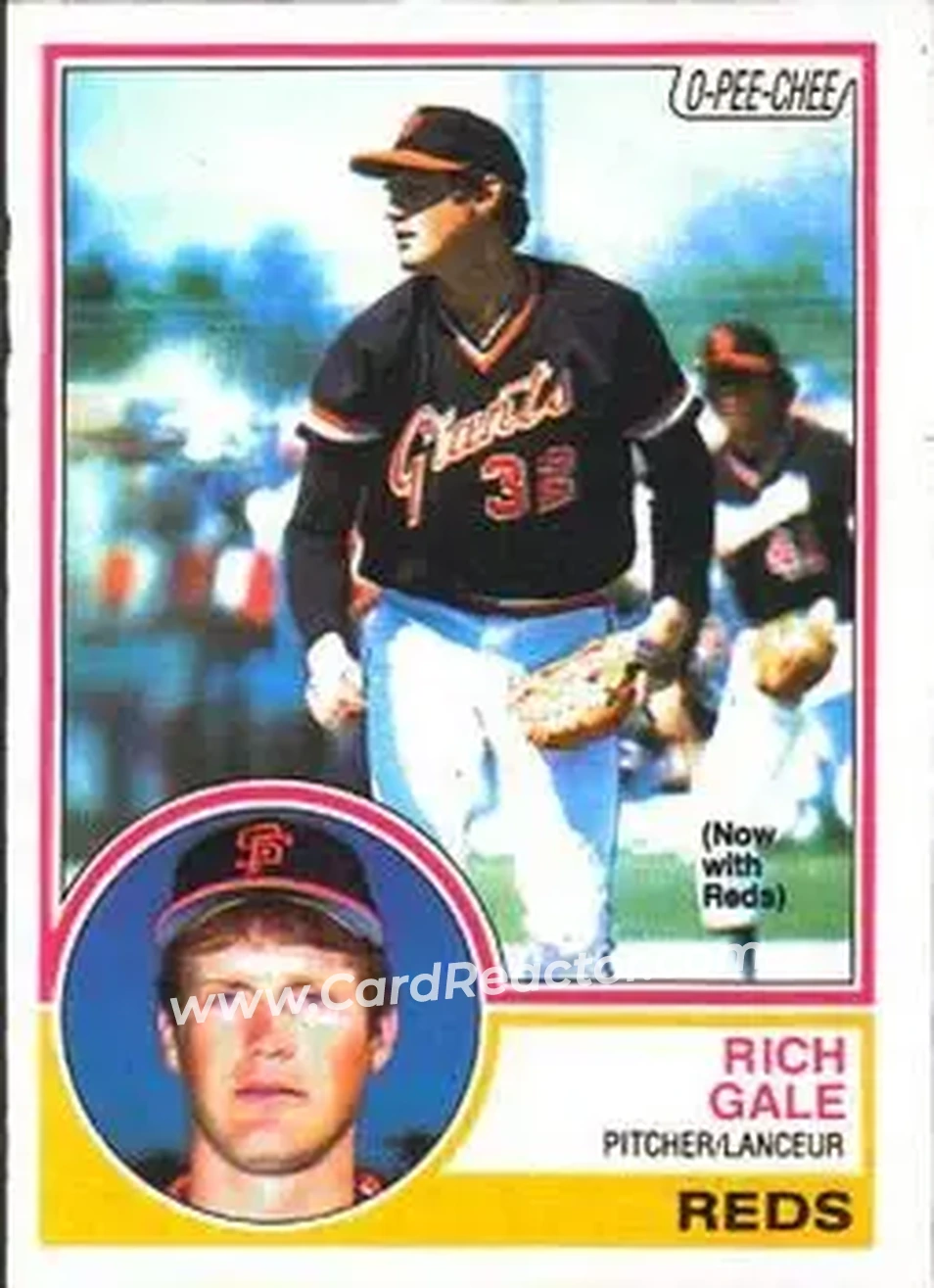 1983 O-Pee-Chee #243 - Rich Gale - Cincinnati Reds - Front 1983 O-Pee-Chee #243 - Rich Gale - Cincinnati Reds - Front