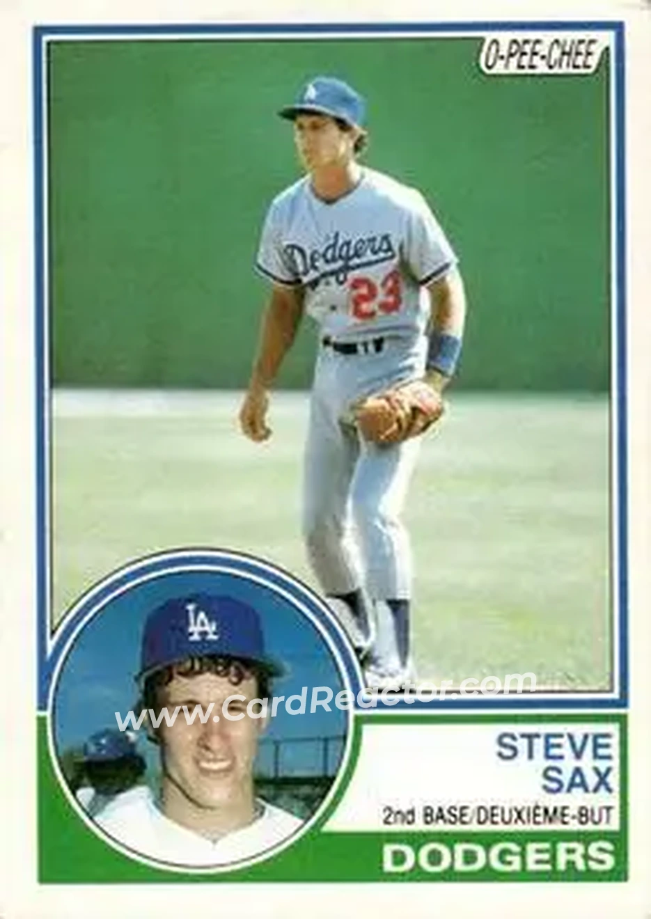 1983 O-Pee-Chee #245 - Steve Sax - Los Angeles Dodgers - Front