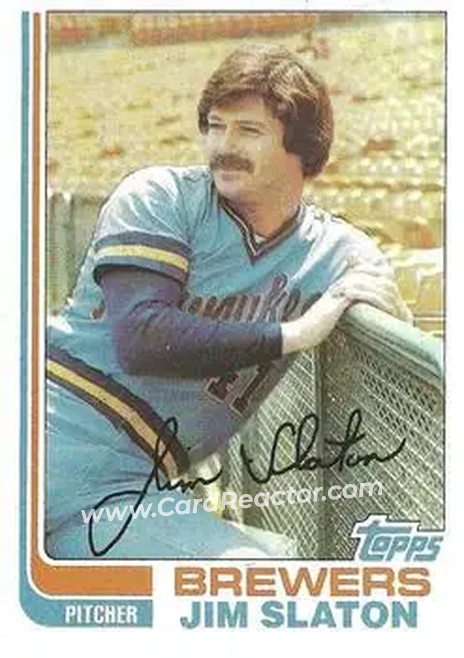 1982 Topps #221 - Jim Slaton - Milwaukee Brewers - Front 1982 Topps #221 - Jim Slaton - Milwaukee Brewers - Front