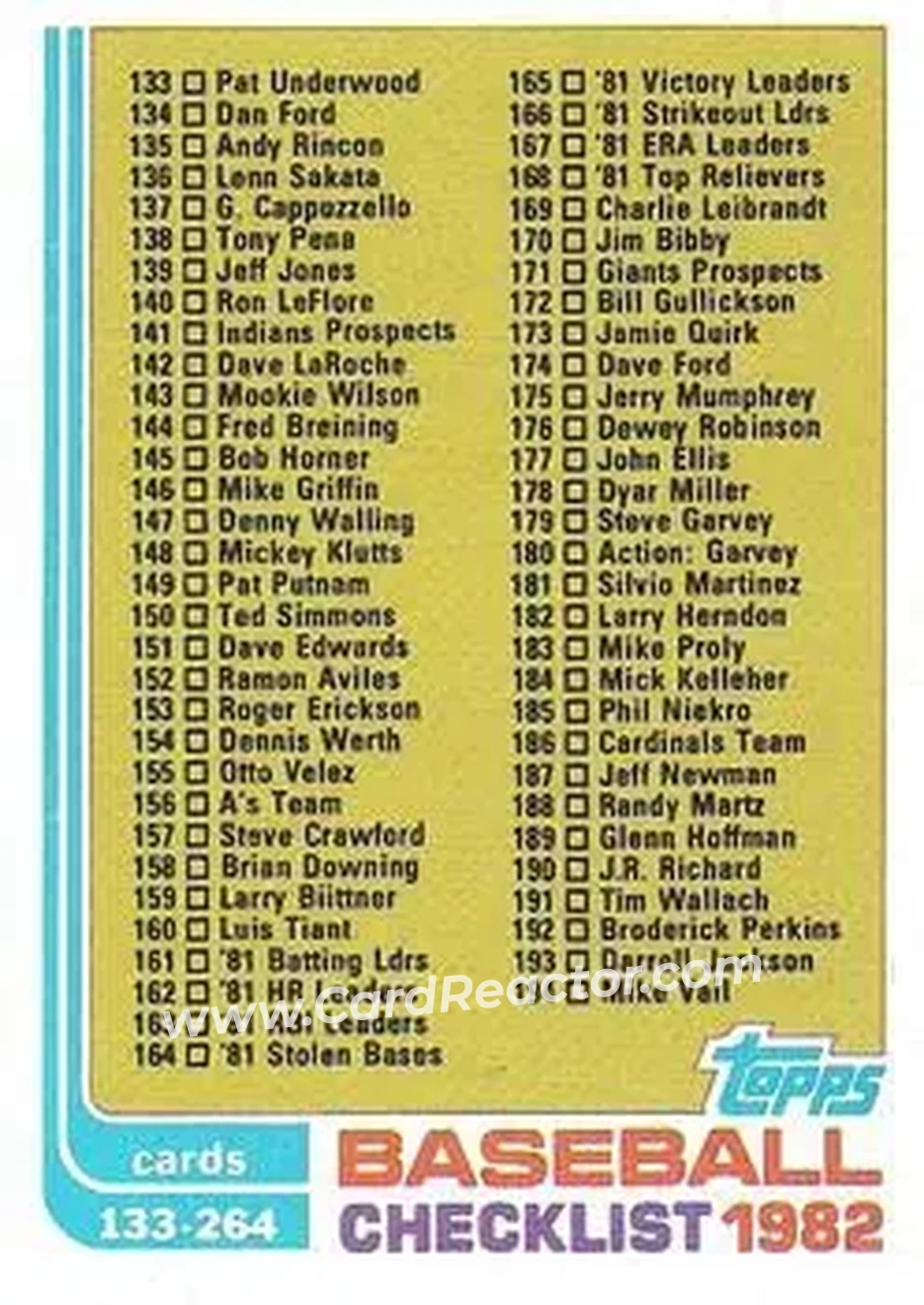 1982 Topps #226 - Card #226 - Front 1982 Topps #226 - Card #226 - Front