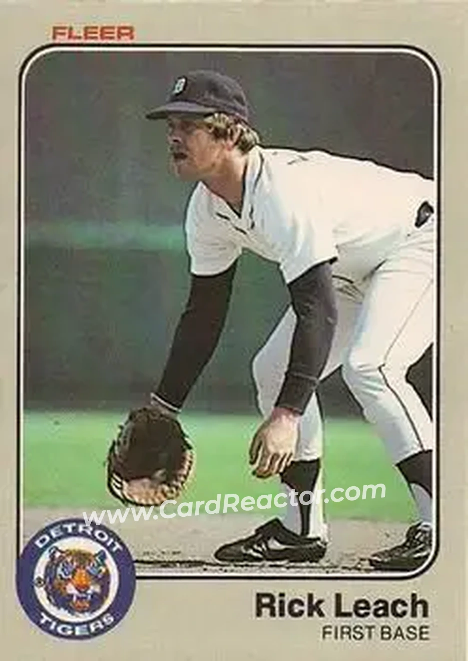 1983 Fleer #334 - Rick Leach - Detroit Tigers - Front