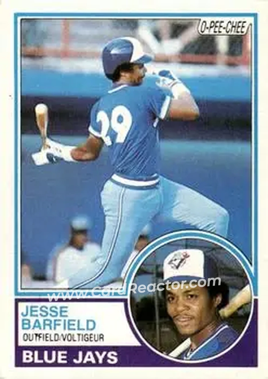 1983 O-Pee-Chee #257 - Jesse Barfield - Toronto Blue Jays - Front 1983 O-Pee-Chee #257 - Jesse Barfield - Toronto Blue Jays - Front