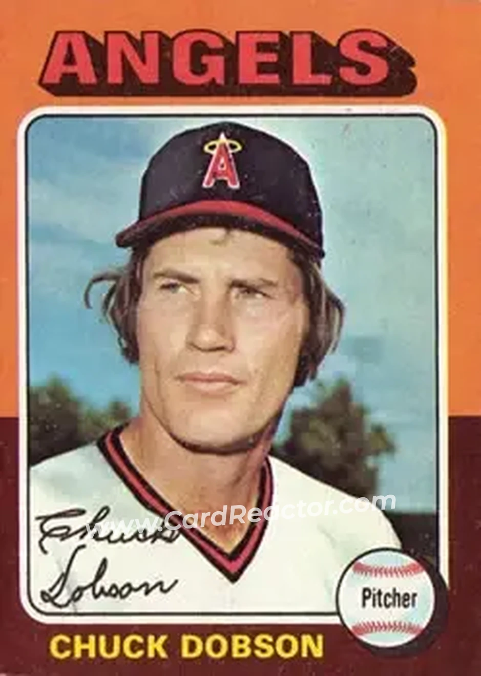 1975 Topps #635 - Chuck Dobson - California Angels - Front