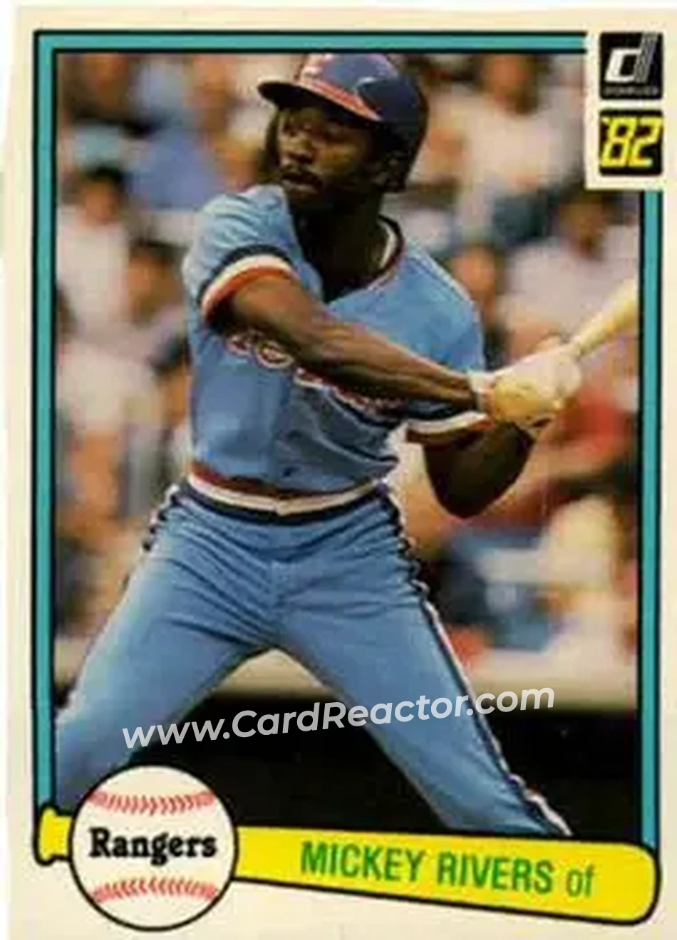 1982 Donruss #242 - Mickey Rivers - Texas Rangers - Front 1982 Donruss #242 - Mickey Rivers - Texas Rangers - Front