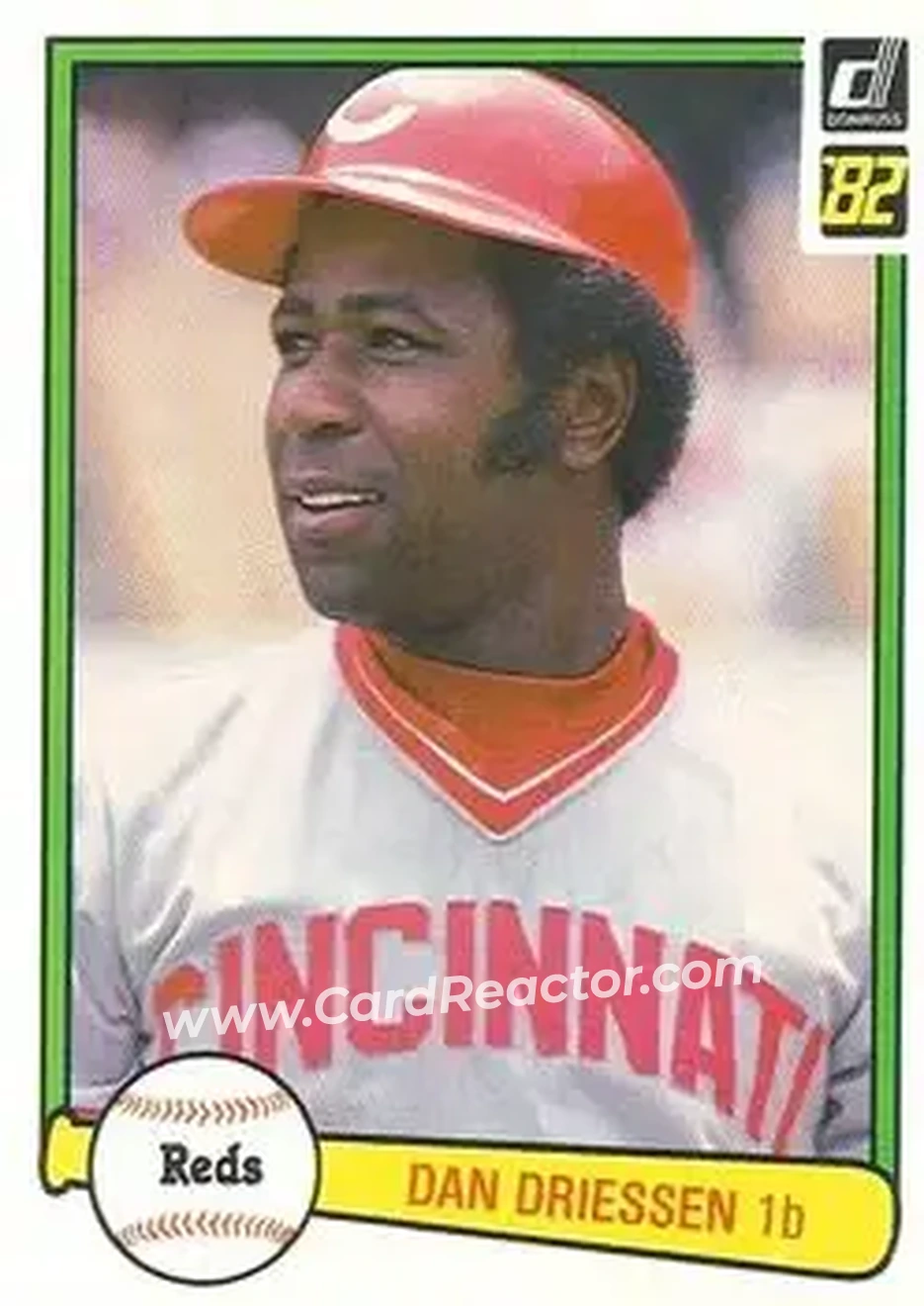 1982 Donruss #248 - Dan Driessen - Cincinnati Reds - Front 1982 Donruss #248 - Dan Driessen - Cincinnati Reds - Front