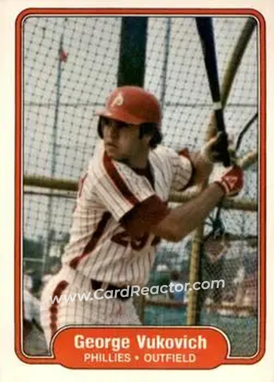 1982 Fleer #262 - George Vukovich - Philadelphia Phillies - Front 1982 Fleer #262 - George Vukovich - Philadelphia Phillies - Front