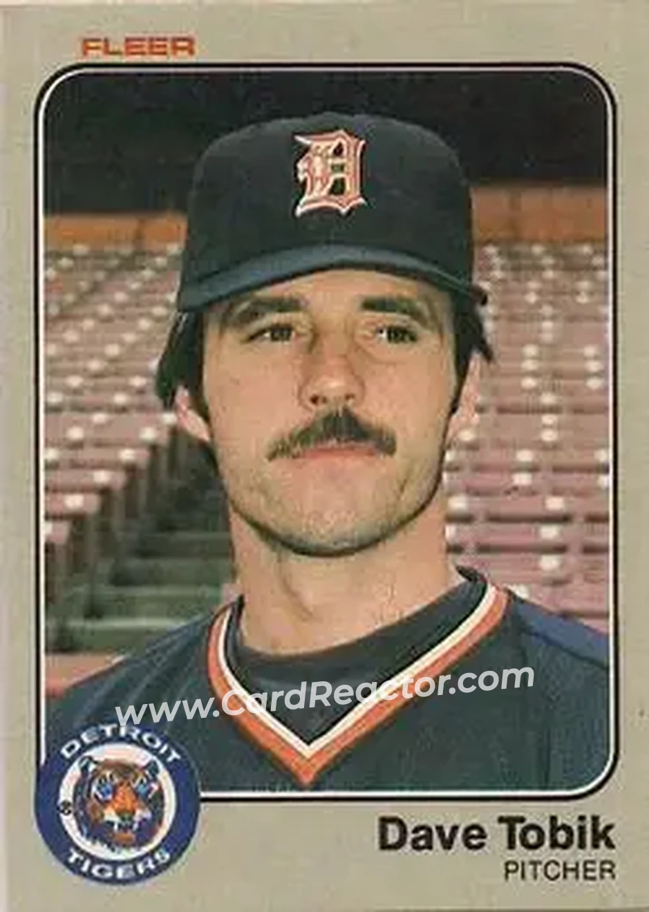 1983 Fleer #343 - Dave Tobik - Detroit Tigers - Front