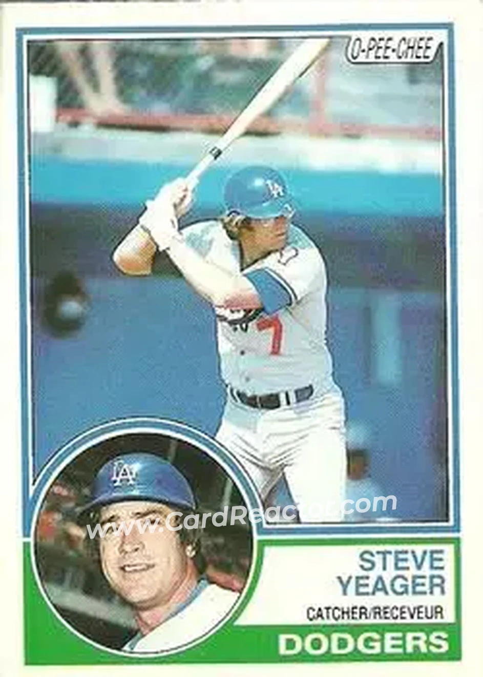 1983 O-Pee-Chee #261 - Steve Yeager - Los Angeles Dodgers - Front 1983 O-Pee-Chee #261 - Steve Yeager - Los Angeles Dodgers - Front