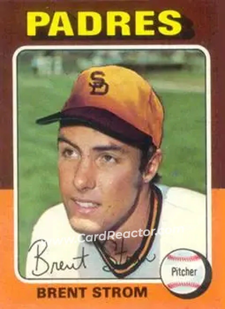 1975 Topps #643 - Brent Strom - San Diego Padres - Front