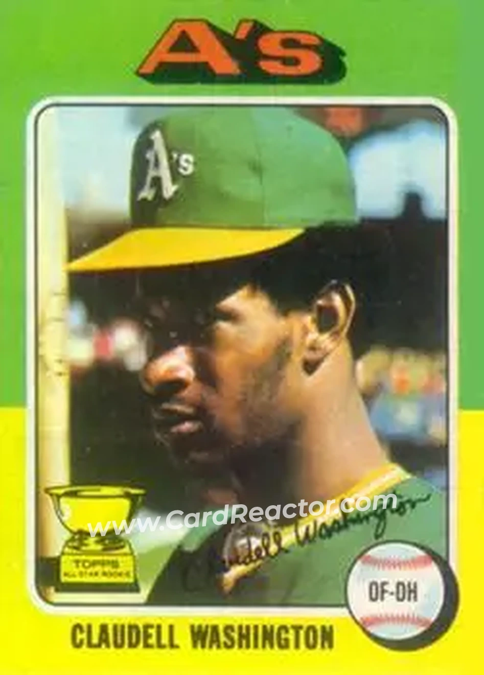 1975 Topps #647 - Claudell Washington - Oakland Athletics - Front
