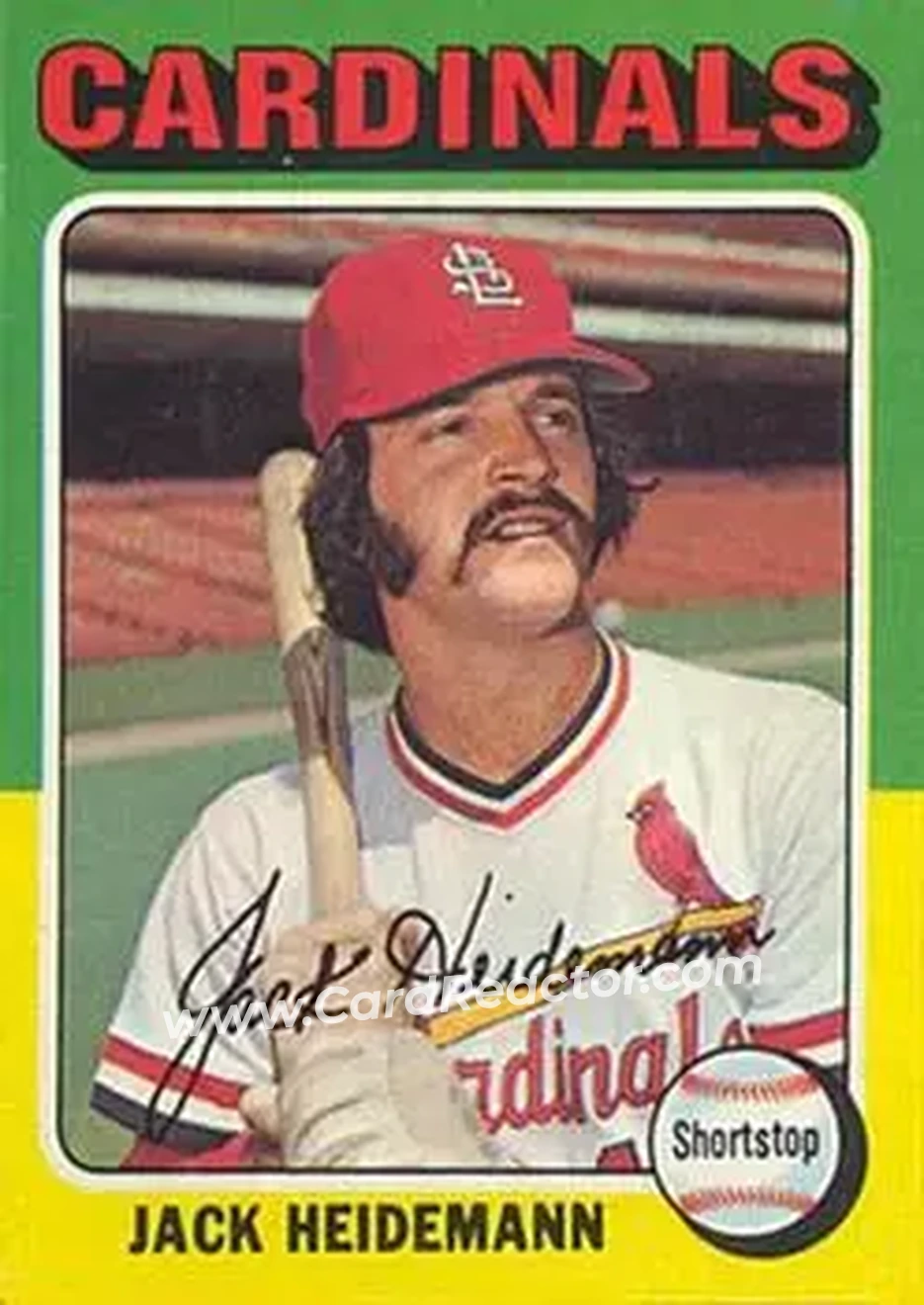 1975 Topps #649 - Jack Heidemann - St. Louis Cardinals - Front 1975 Topps #649 - Jack Heidemann - St. Louis Cardinals - Front