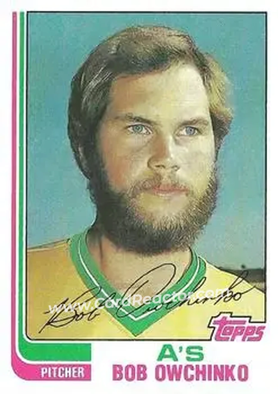 1982 Topps #243 - Bob Owchinko - Oakland Athletics - Front 1982 Topps #243 - Bob Owchinko - Oakland Athletics - Front