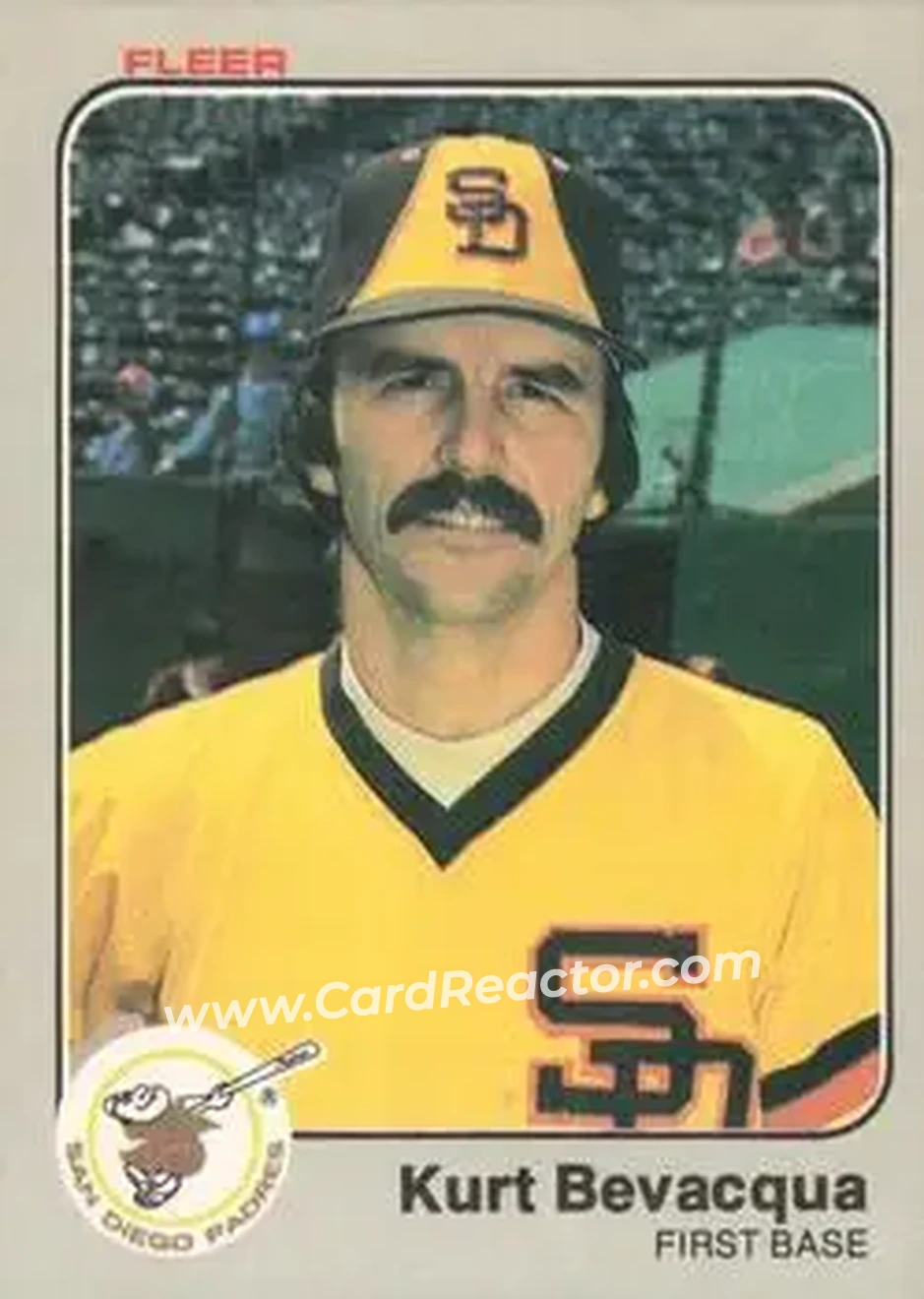 1983 Fleer #352 - Kurt Bevacqua - San Diego Padres - Front 1983 Fleer #352 - Kurt Bevacqua - San Diego Padres - Front
