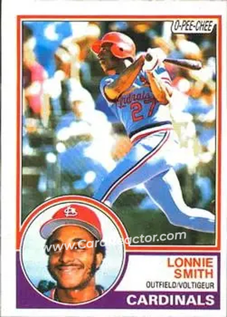 1983 O-Pee-Chee #273 - Lonnie Smith - St. Louis Cardinals - Front 1983 O-Pee-Chee #273 - Lonnie Smith - St. Louis Cardinals - Front