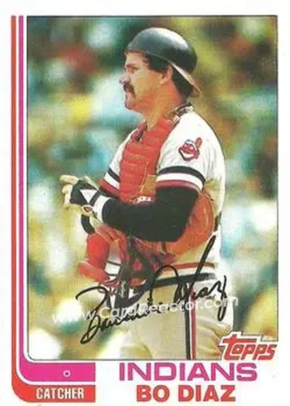 1982 Topps #258 - Bo Diaz - Cleveland Indians - Front