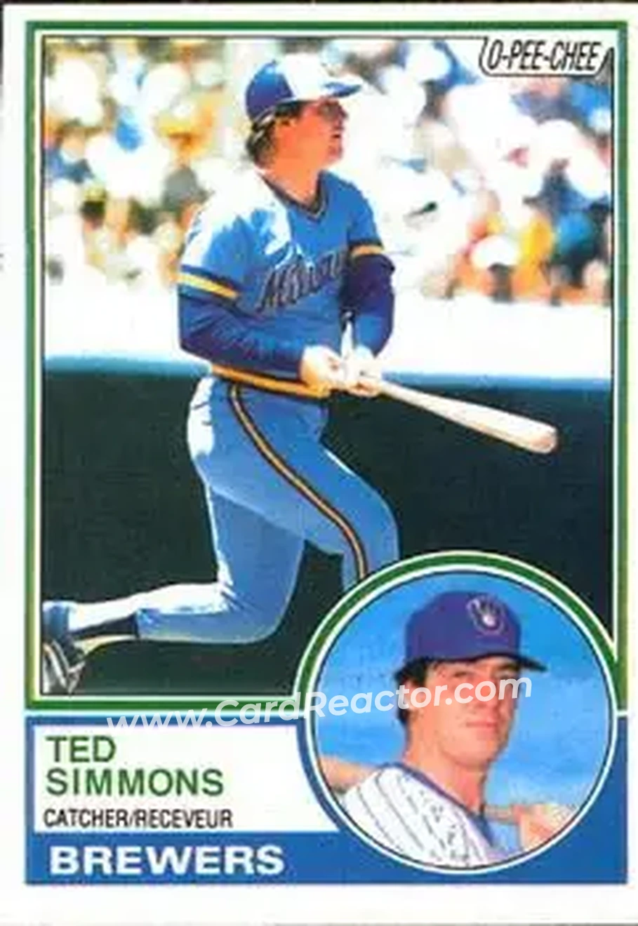 1983 O-Pee-Chee #284 - Ted Simmons - Milwaukee Brewers - Front