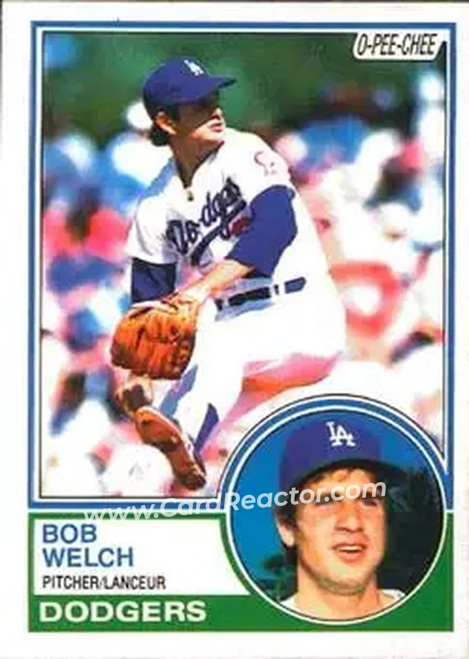 1983 O-Pee-Chee #288 - Bob Welch - Los Angeles Dodgers - Front 1983 O-Pee-Chee #288 - Bob Welch - Los Angeles Dodgers - Front
