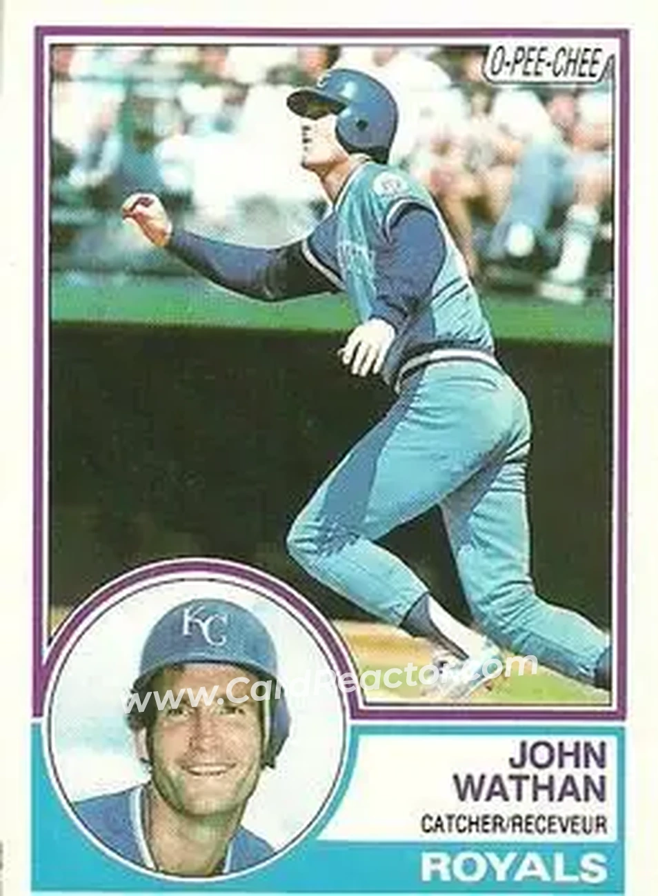 1983 O-Pee-Chee #289 - John Wathan - Kansas City Royals - Front