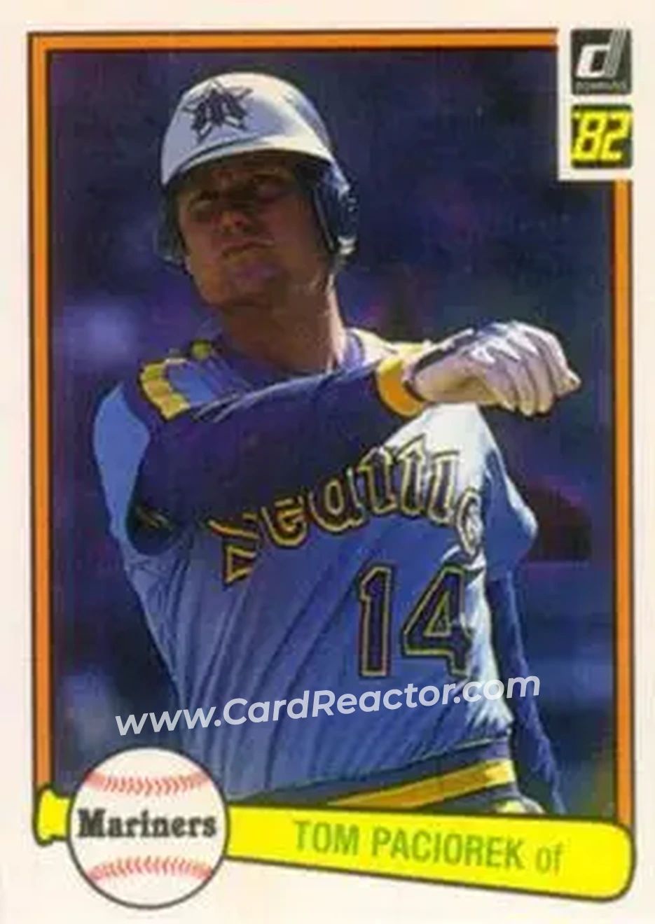 1982 Donruss #253 - Tom Paciorek - Seattle Mariners - Front 1982 Donruss #253 - Tom Paciorek - Seattle Mariners - Front