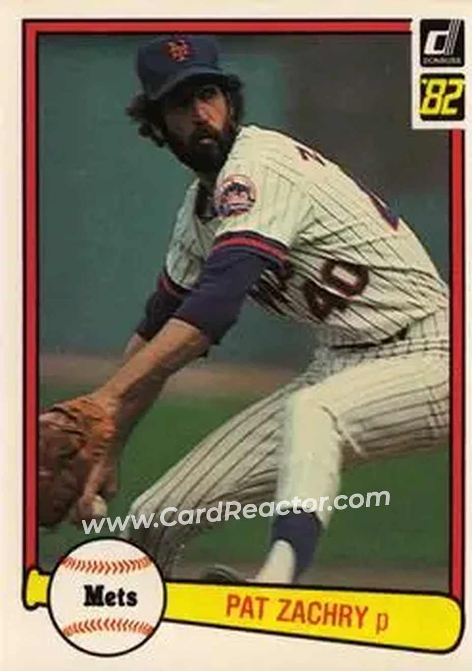 1982 Donruss #254 - Pat Zachry - New York Mets - Front