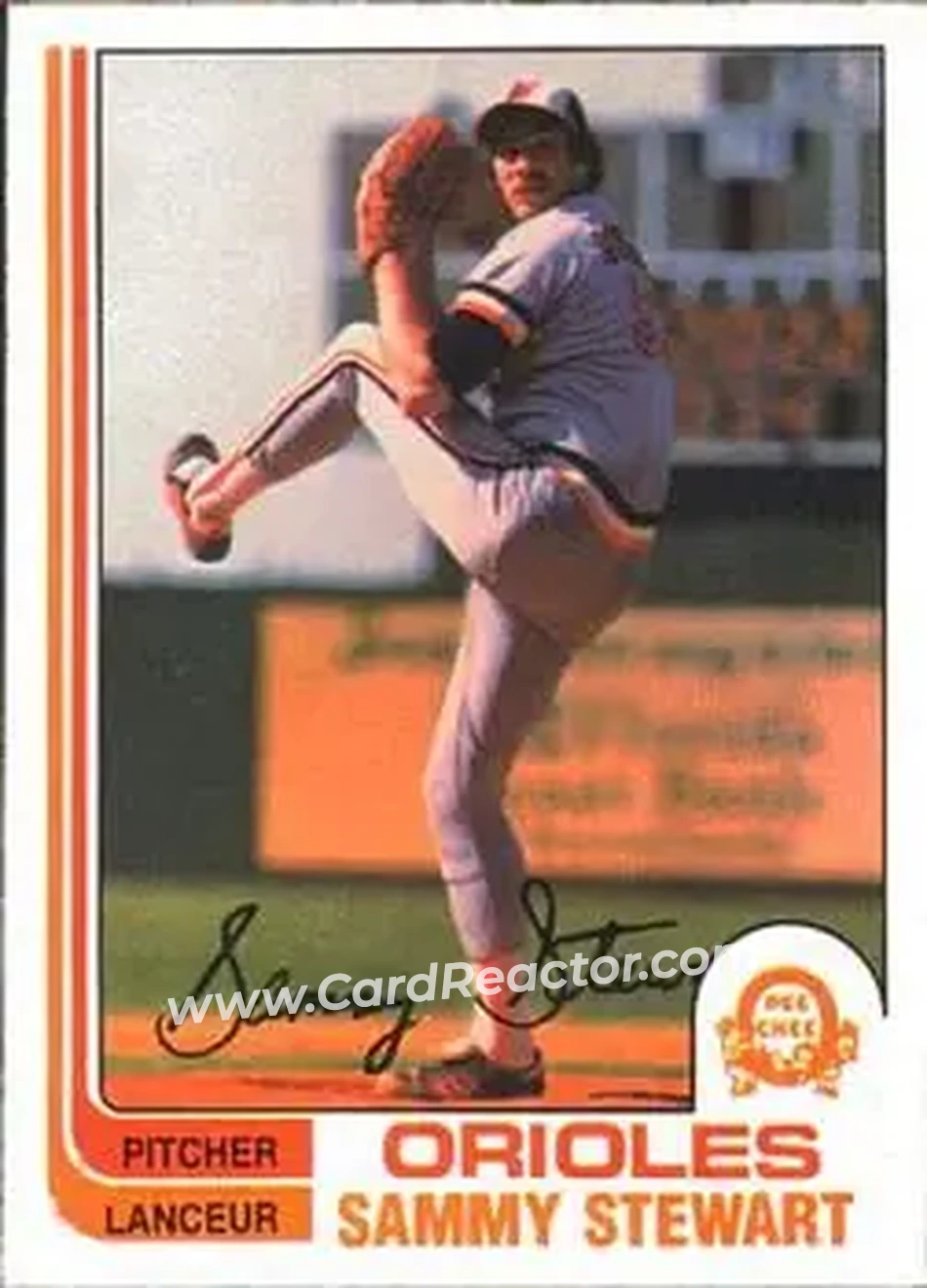 1982 O-Pee-Chee #279 - Sammy Stewart - Baltimore Orioles - Front 1982 O-Pee-Chee #279 - Sammy Stewart - Baltimore Orioles - Front