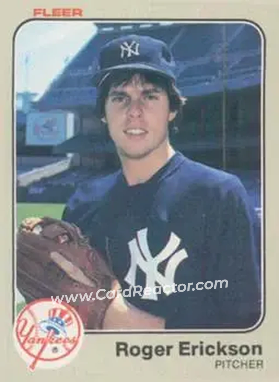 1983 Fleer #378 - Roger Erickson - New York Yankees - Front