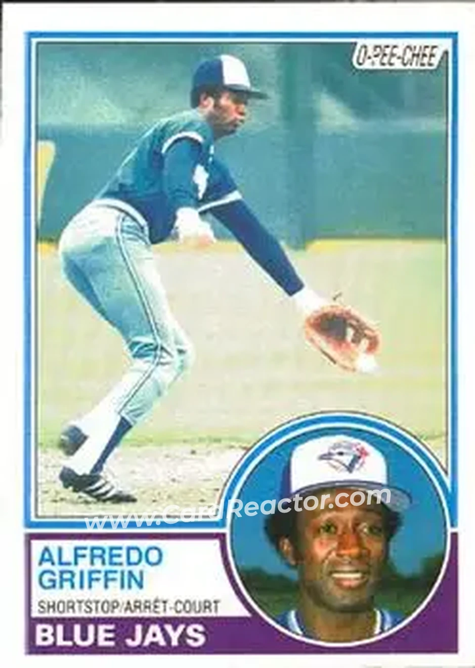 1983 O-Pee-Chee #294 - Alfredo Griffin - Toronto Blue Jays - Front 1983 O-Pee-Chee #294 - Alfredo Griffin - Toronto Blue Jays - Front