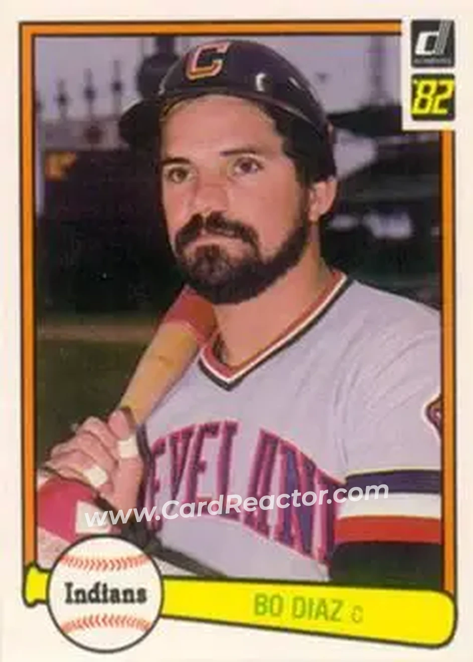 1982 Donruss #263 - Bo Diaz - Cleveland Indians - Front 1982 Donruss #263 - Bo Diaz - Cleveland Indians - Front