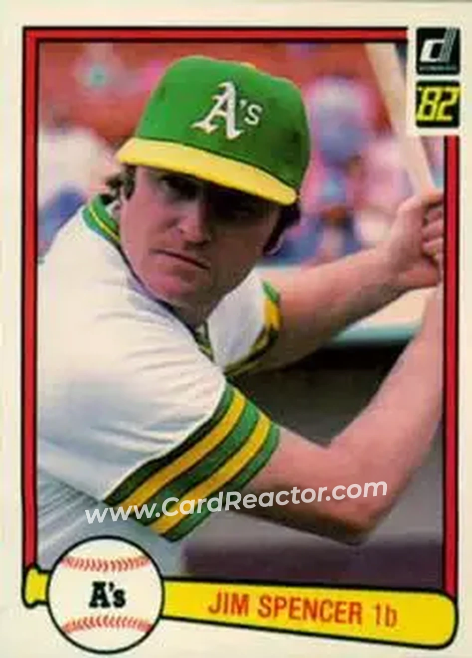 1982 Donruss #265 - Jim Spencer - Oakland Athletics - Front 1982 Donruss #265 - Jim Spencer - Oakland Athletics - Front
