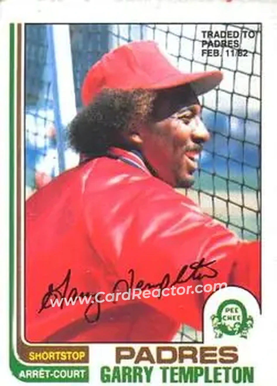 1982 O-Pee-Chee #288 - Garry Templeton - San Diego Padres - Front 1982 O-Pee-Chee #288 - Garry Templeton - San Diego Padres - Front
