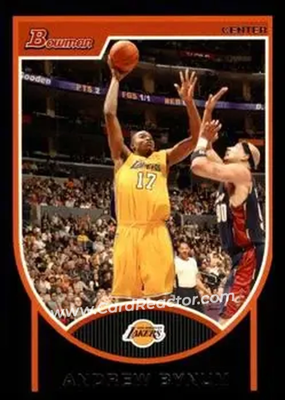 2007-08 Bowman #106 - Andrew Bynum - Los Angeles Lakers - Front 2007-08 Bowman #106 - Andrew Bynum - Los Angeles Lakers - Front