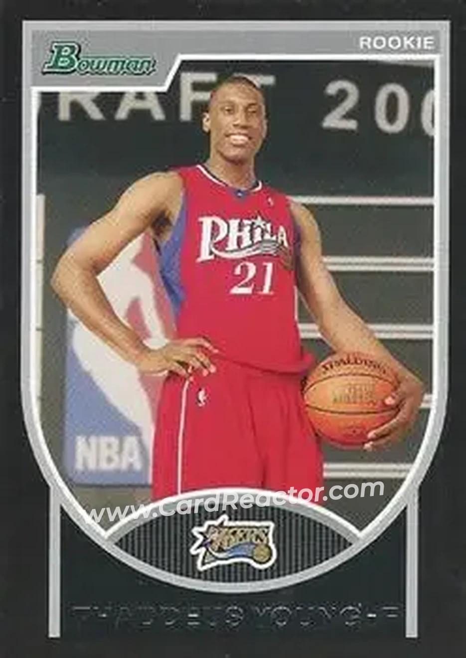 2007-08 Bowman #129 - Thaddeus Young - Philadelphia 76ers - Front 2007-08 Bowman #129 - Thaddeus Young - Philadelphia 76ers - Front
