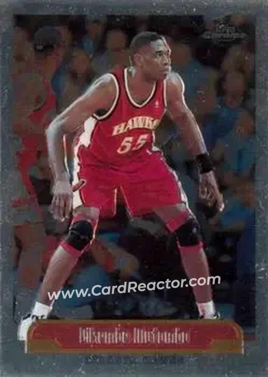 1999-00 Topps Chrome #150 - Dikembe Mutombo - Atlanta Hawks - Front 1999-00 Topps Chrome #150 - Dikembe Mutombo - Atlanta Hawks - Front