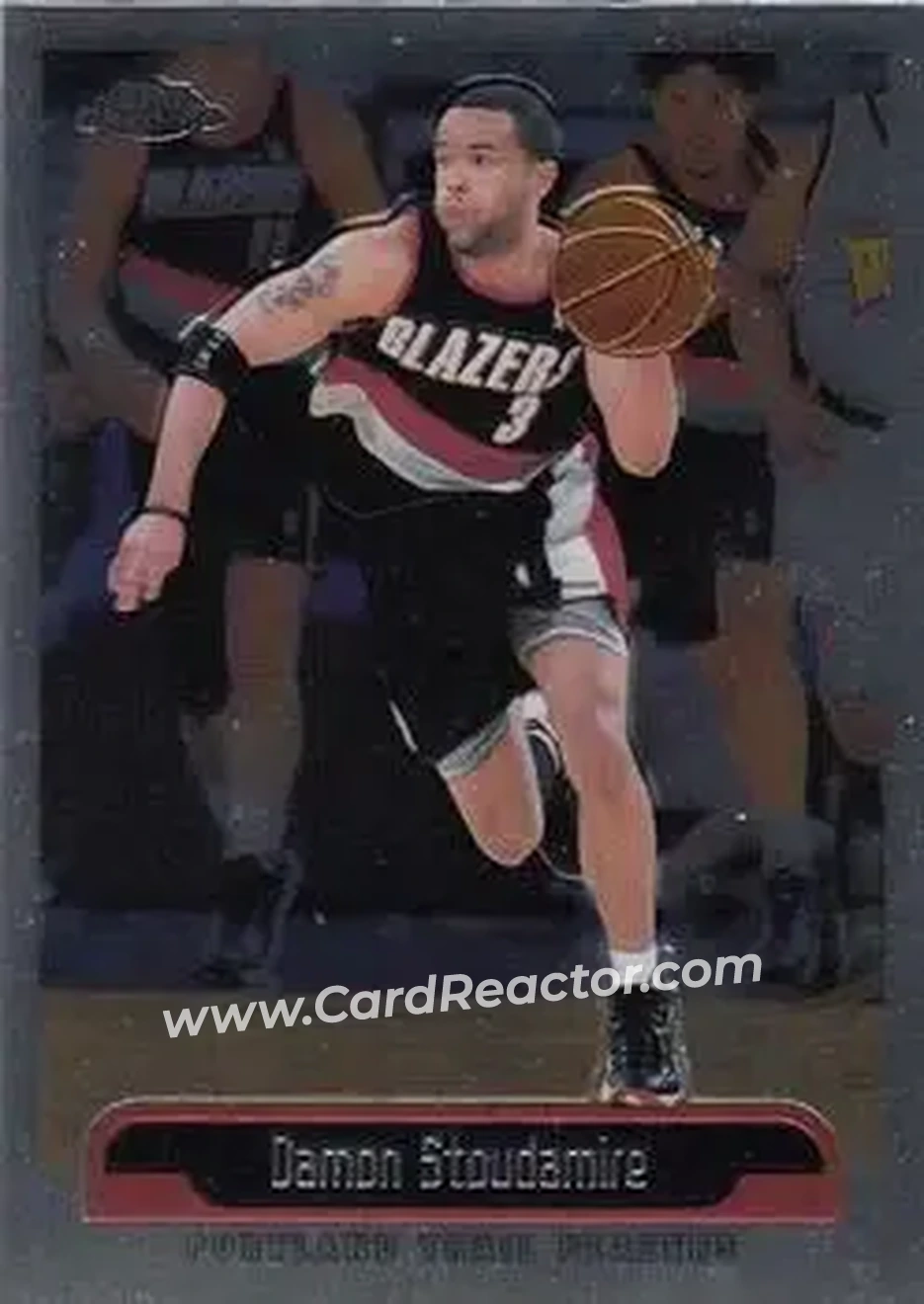 1999-00 Topps Chrome #174 - Damon Stoudamire - Portland Trail Blazers - Front 1999-00 Topps Chrome #174 - Damon Stoudamire - Portland Trail Blazers - Front