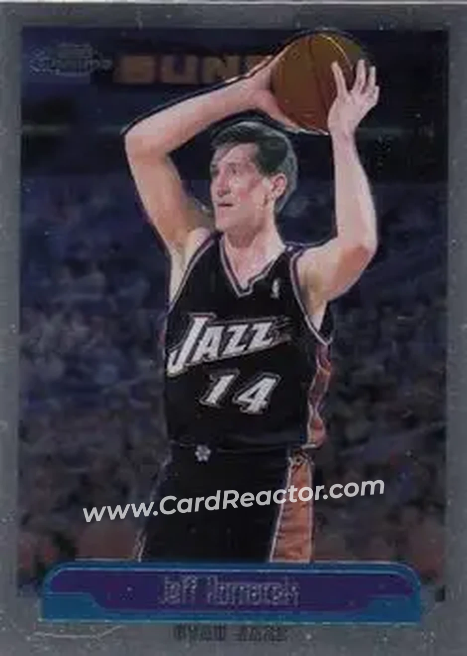 1999-00 Topps Chrome #215 - Jeff Hornacek - Utah Jazz - Front 1999-00 Topps Chrome #215 - Jeff Hornacek - Utah Jazz - Front