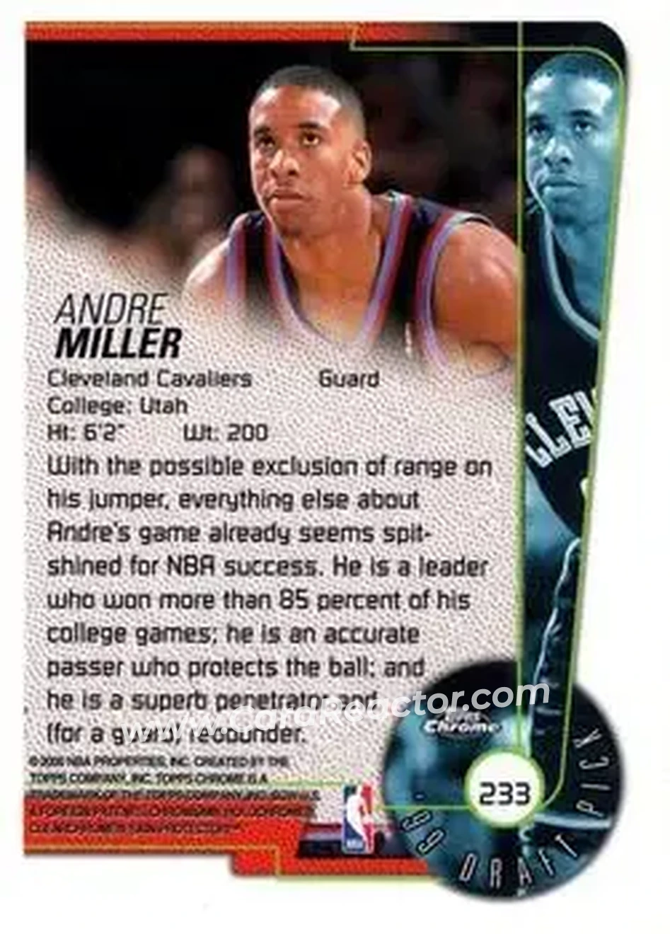 1999-00 Topps Chrome #233 - Andre Miller - Cleveland Cavaliers - Back