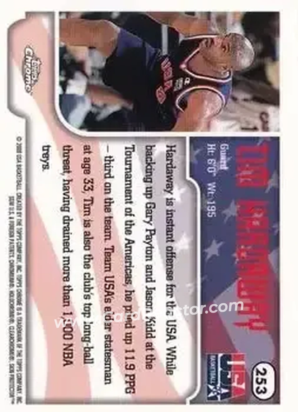 1999-00 Topps Chrome #253 - Tim Hardaway - USA - Back