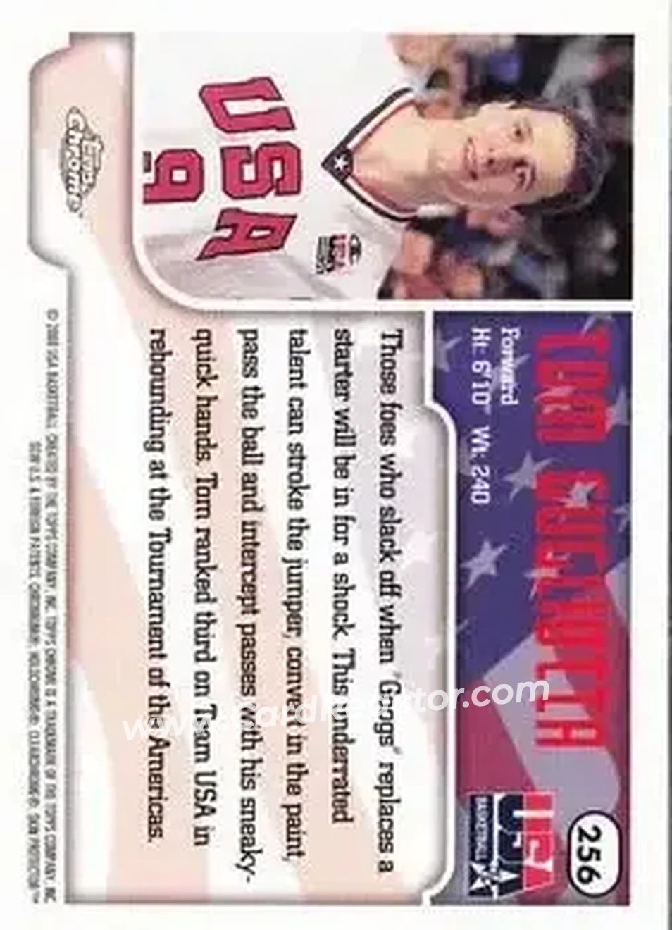 1999-00 Topps Chrome #256 - Tom Gugliotta - USA - Back