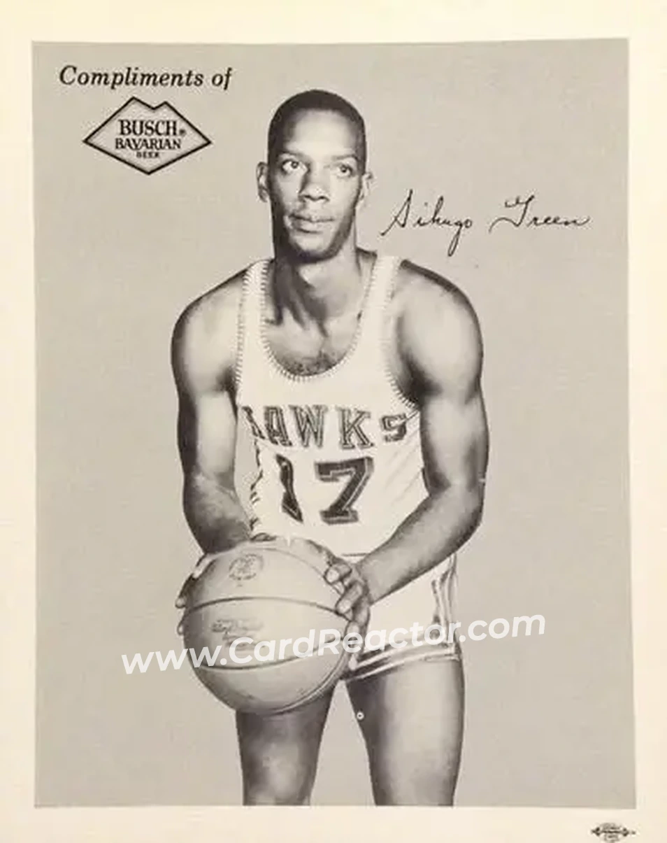 1959-60 Busch Bavarian St. Louis Hawks #NNO - Sihugo Green - St. Louis Hawks - Front