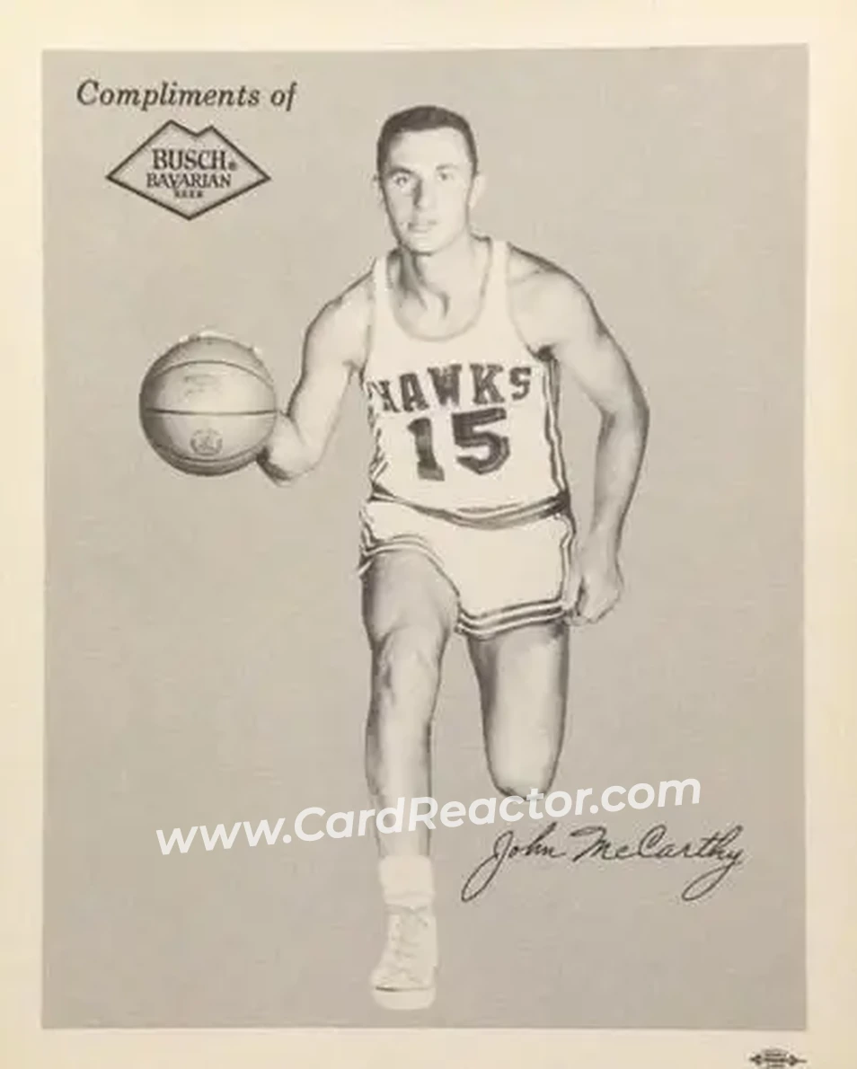 1959-60 Busch Bavarian St. Louis Hawks #NNO - John McCarthy - St. Louis Hawks - Front