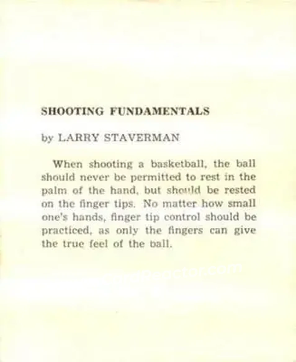 1959-60 Kahn's #NNO - Larry Staverman - Cincinnati Royals - Back 1959-60 Kahn's #NNO - Larry Staverman - Cincinnati Royals - Back