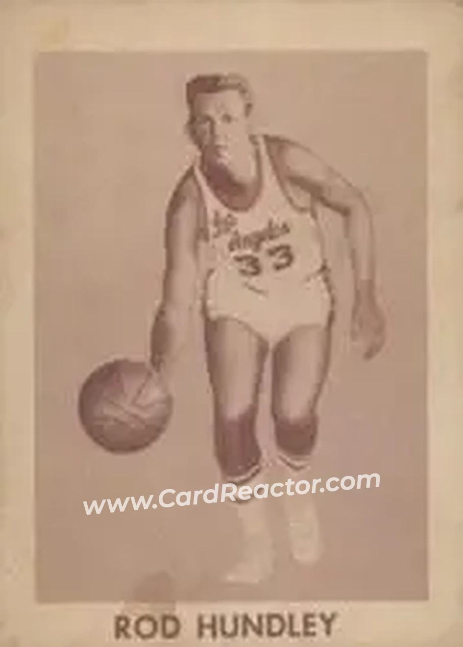 1961-62 Bell Brand Los Angeles Lakers #3 - Rod Hundley - Los Angeles Lakers - Front
