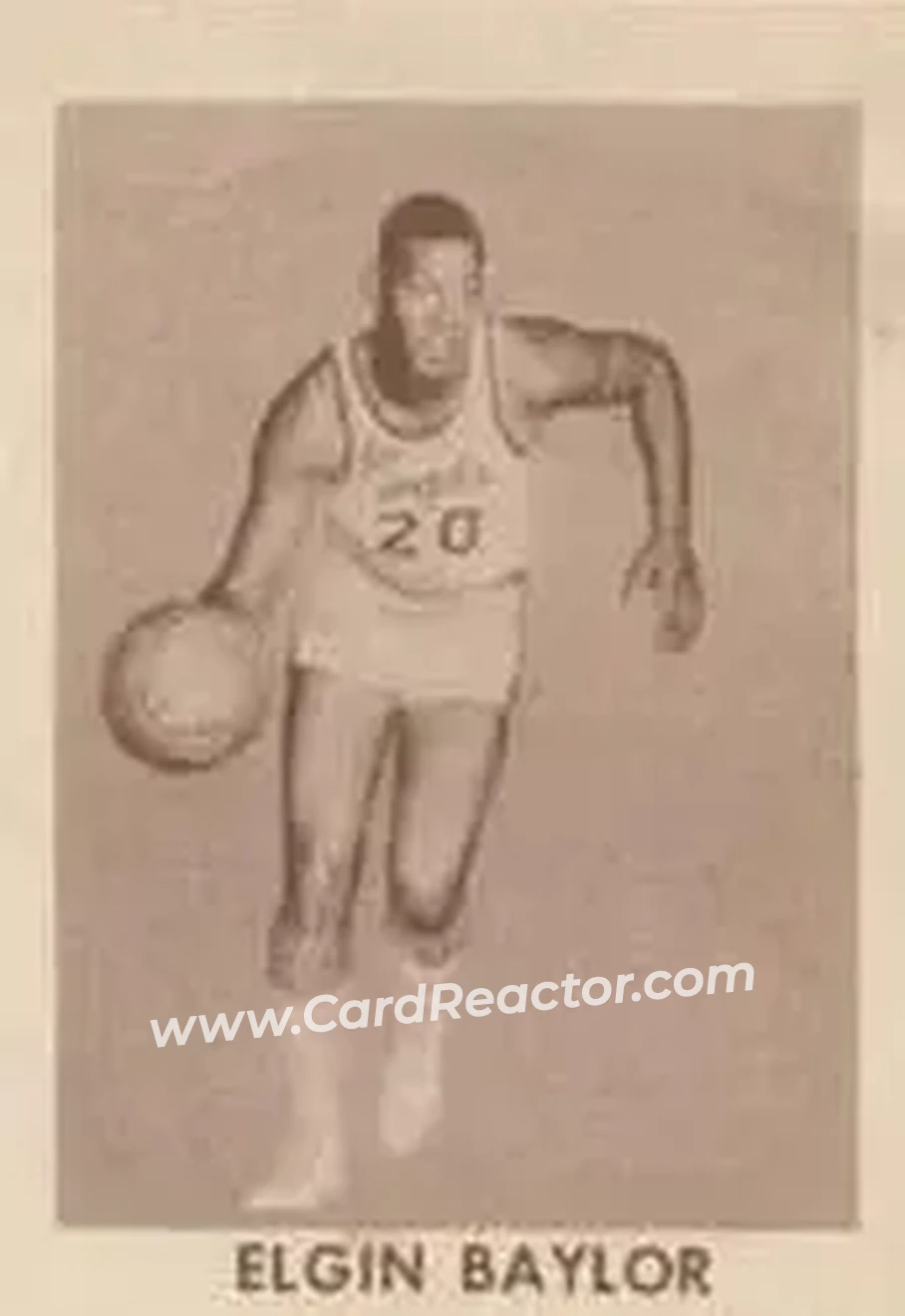 1961-62 Bell Brand Los Angeles Lakers #10 - Elgin Baylor - Los Angeles Lakers - Front